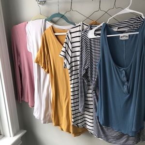 Lot of 6 Peachymama Nursing Tops - Size Medium